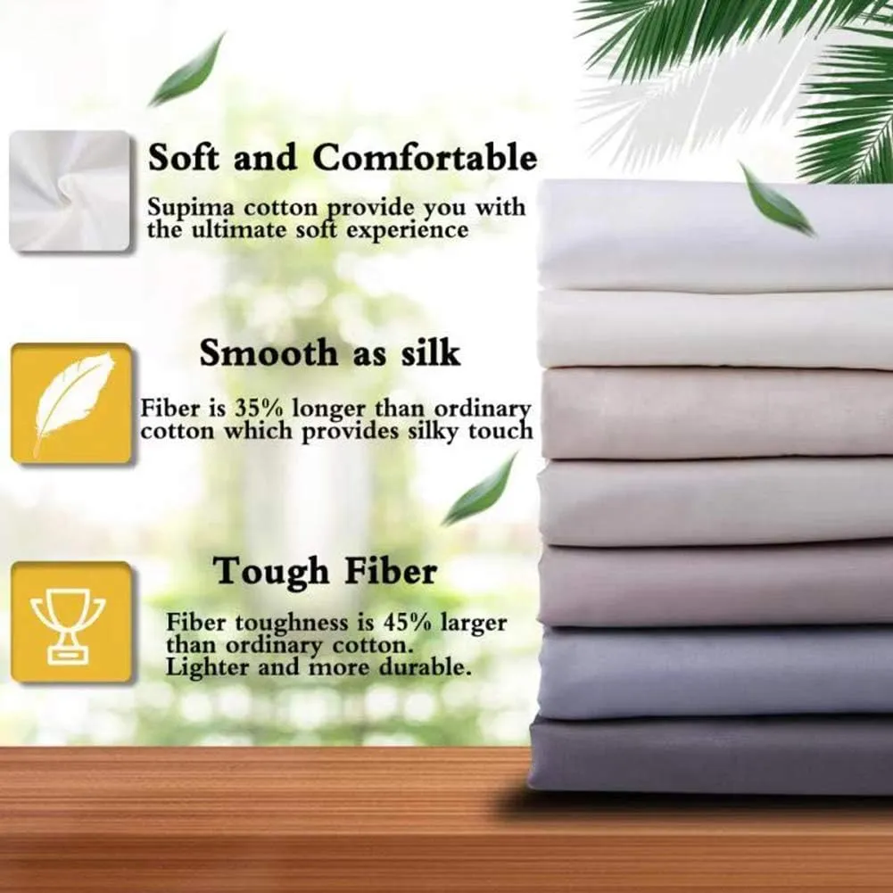100% Supima Cotton Sheets 600 Thread Count,Bed Sheet Set King Sheets 4 Pieces, Soft & Silky Sateen Weave, Fits Mattress Up to 18'',Deep Pocket, Breathable & Fade Resistant (Peacock Blue, King)