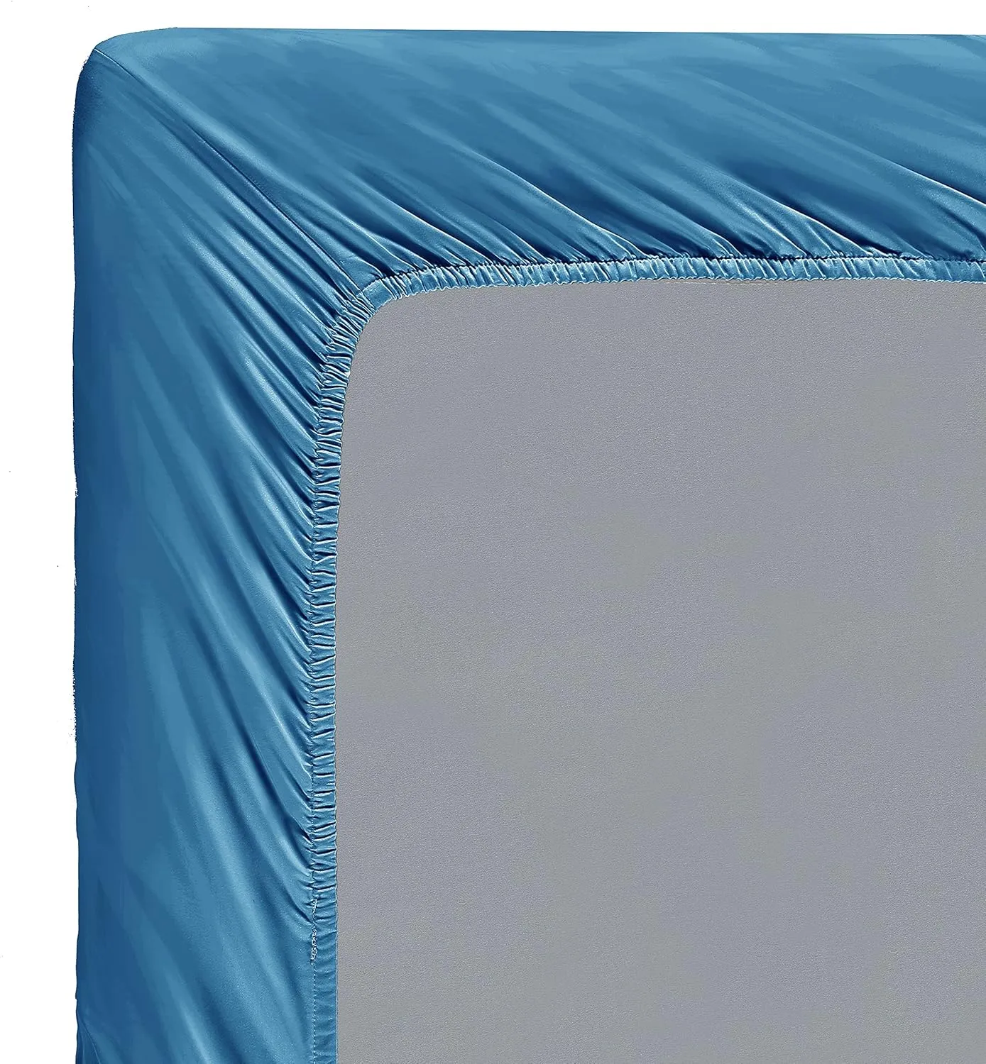 100% Supima Cotton Sheets 600 Thread Count,Bed Sheet Set King Sheets 4 Pieces, Soft & Silky Sateen Weave, Fits Mattress Up to 18'',Deep Pocket, Breathable & Fade Resistant (Peacock Blue, King)