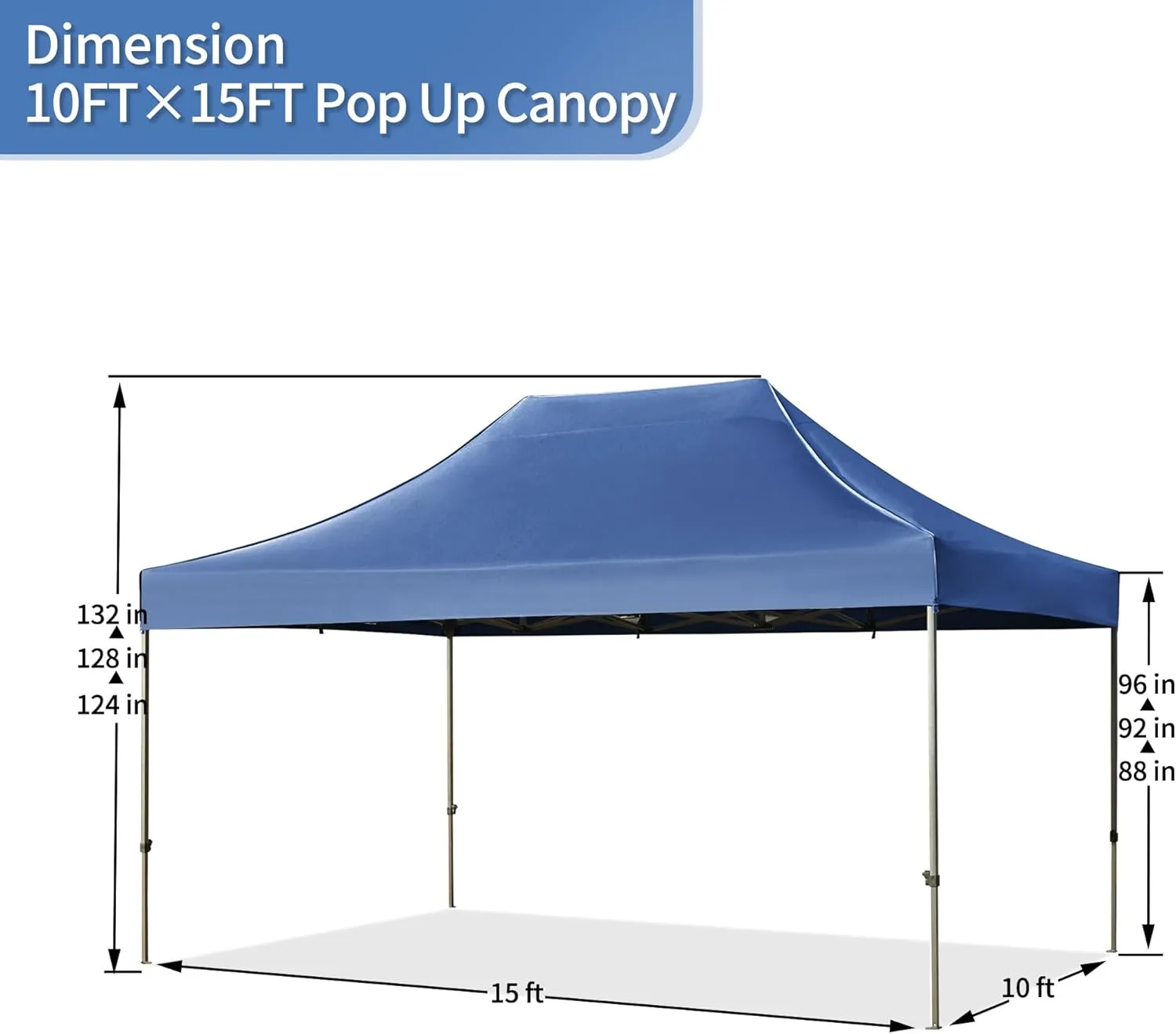10x30 FT Pop Up Gazebo with Wheeled Bag, Easy Set up Canopy Tents with Sidewalls, Height Adjustable Tent Canopy for Weddings, Events, Backyard