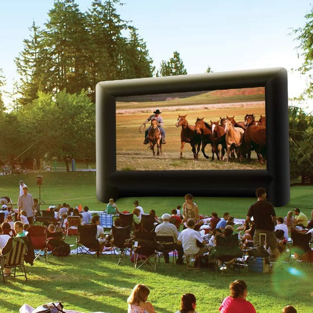 20 Feet Inflatable Projector Screen Outdoor Inflatable Movie Screen with Air Blower Storage Bag, Easy Set Up Blow Up Screen for Backyard Movie Night, Theme Parties, Celebrations