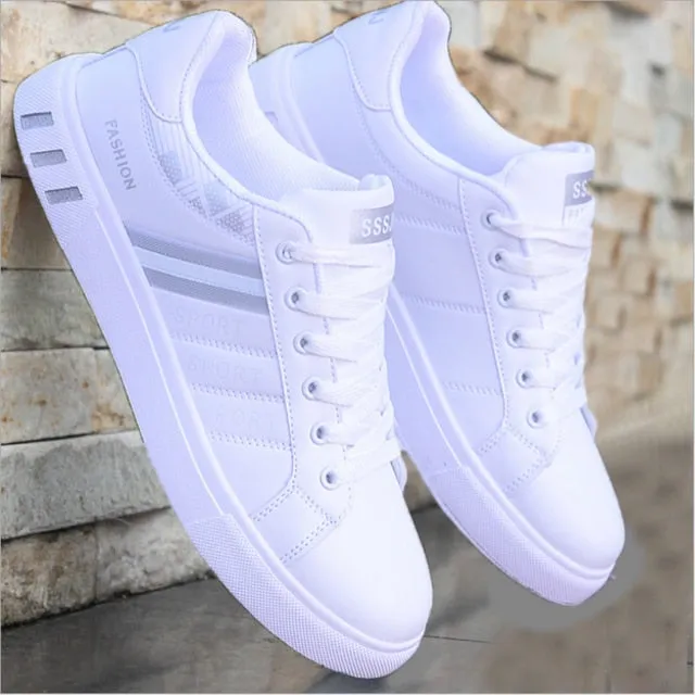 2021 Men Casual White Shoes Summer Flat Breathable Sneakers