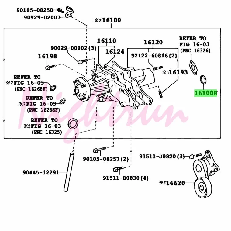 2jzgte Water Pump to Block Gasket