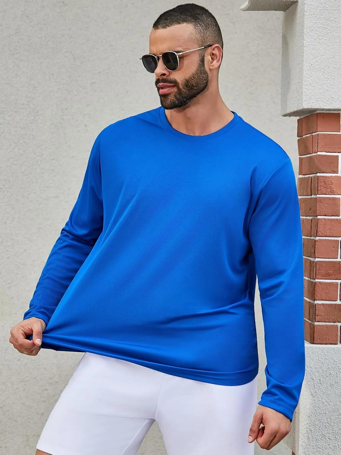 3/5 Pack Men's Long Sleeve Shirts Quick Dry Moisture Wicking Crewneck T-Shirt for Gym Workout Running