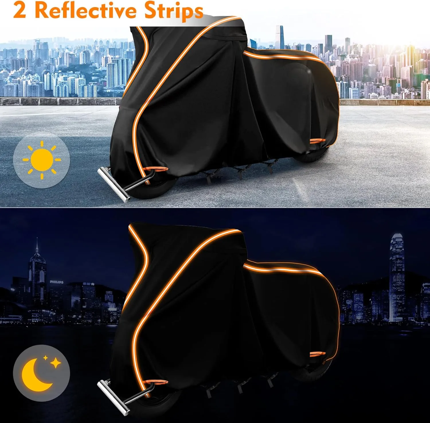 420D Waterproof Motorcycle Cover for Vespa GTV,Vespa GTS (300cc HPE、Super 300cc HPE、Super Sport 300cc HPE、Super TECH 300cc HPE), Outdoor Bike Cover Windproof Heavy Duty Waterproof Protection