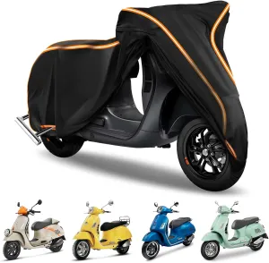 420D Waterproof Motorcycle Cover for Vespa GTV,Vespa GTS (300cc HPE、Super 300cc HPE、Super Sport 300cc HPE、Super TECH 300cc HPE), Outdoor Bike Cover Windproof Heavy Duty Waterproof Protection
