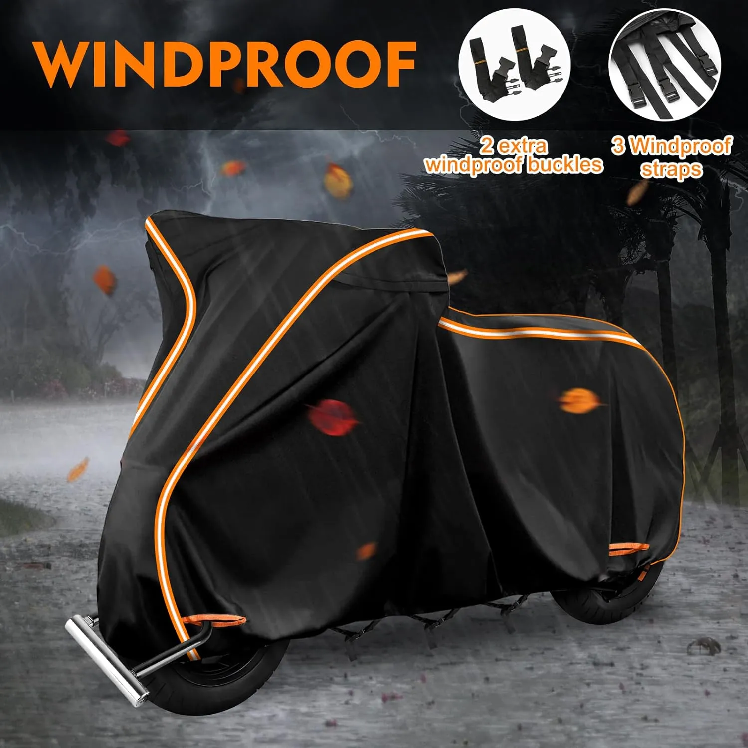 420D Waterproof Motorcycle Cover for Vespa GTV,Vespa GTS (300cc HPE、Super 300cc HPE、Super Sport 300cc HPE、Super TECH 300cc HPE), Outdoor Bike Cover Windproof Heavy Duty Waterproof Protection