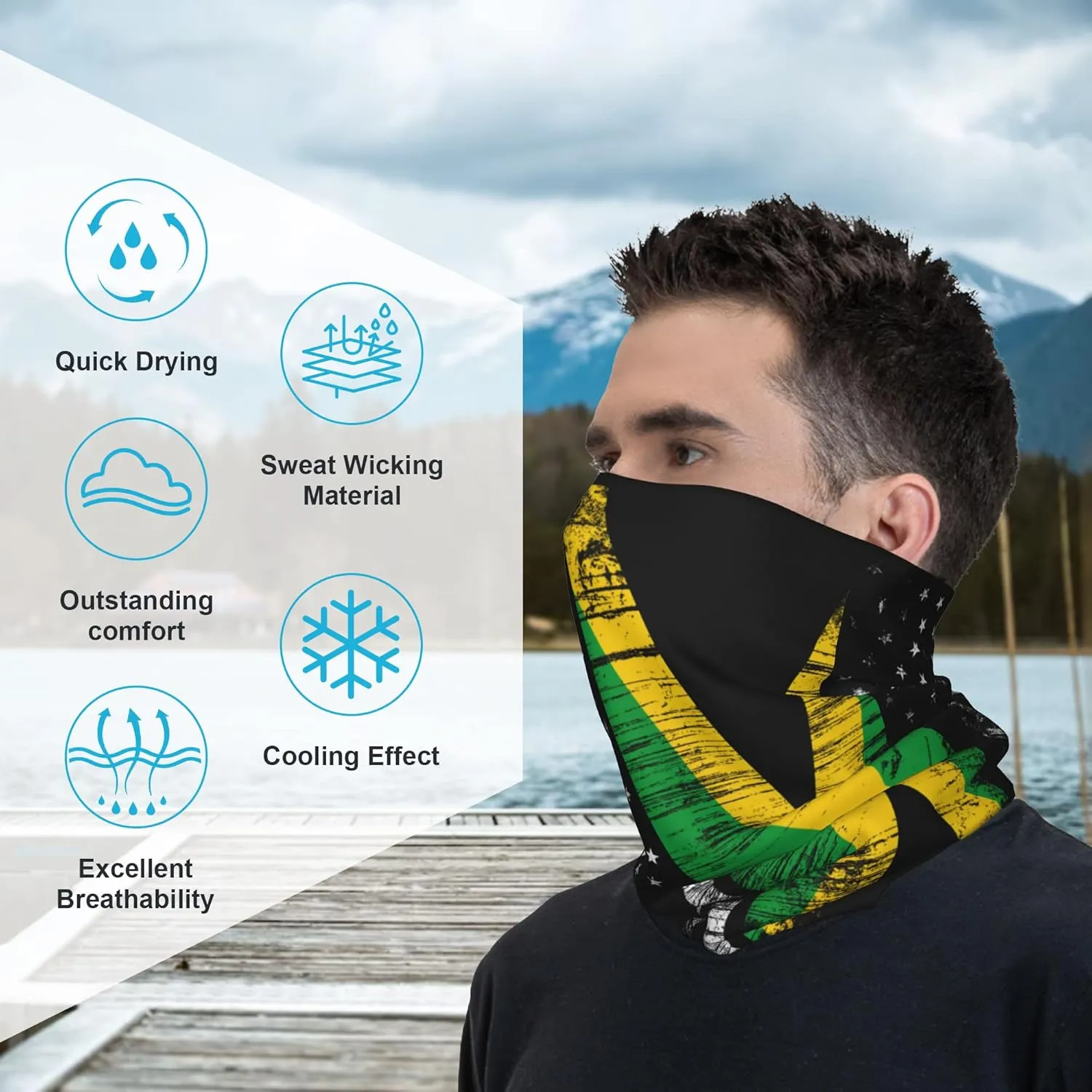 4Pcs Magic Headwear Neck Gaiter Tube Scarf Headbands Bandana Balaclava for Outdoor Running Cycling Skating Work Out