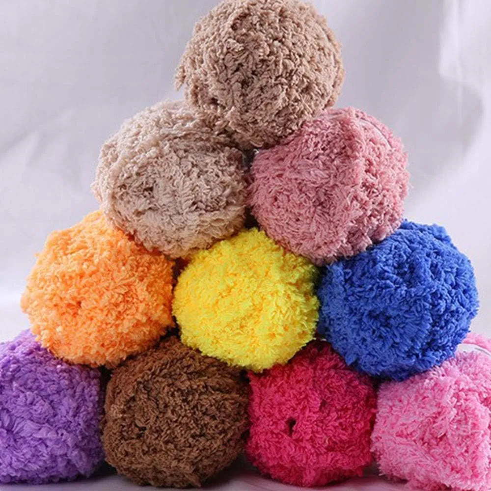 500gram Brown Coral Fleece Terry Knitting Pipsqueak Yarn Shaggy Fuzzy Yarn Polyester Velvet Crochet Yarn DIY Dolls Blanket Sweater Scarf Handbag Winter Yarn