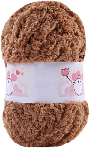 500gram Brown Coral Fleece Terry Knitting Pipsqueak Yarn Shaggy Fuzzy Yarn Polyester Velvet Crochet Yarn DIY Dolls Blanket Sweater Scarf Handbag Winter Yarn