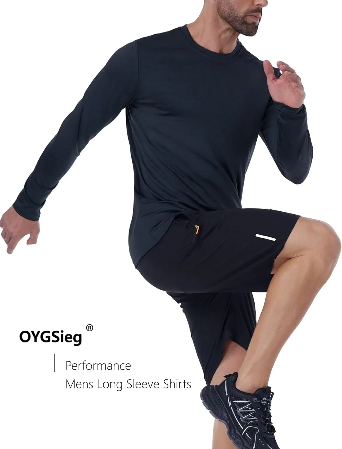 6 Pack Men's Quick Dry Long Sleeve Shirts UPF 50  UV Sun Protection SPF Shirt Moisture Wicking T-Shirt for Casual Workout