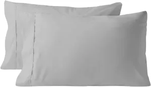 800 Thread Count Pillowcase Set of 2 100% Cotton Pillowcover 4 Inch Top Hem Long Staple Cotton Pillow Cover,Sateen Finish,Soft,Breathable Silver Grey Solid Standard Size (20 X 30)