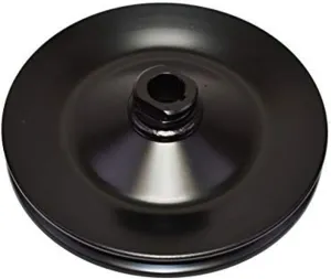 A-Team Performance - Steel Key-Way Power Steering Pump Pulley Single Groove - Compatible with 1955-72 GM Chevrolet SBC BBC Small and Big Block Chevy SBF Small Block Ford Black - Power Steering Pulley
