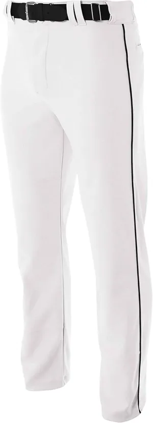 A4 Mens Pro-Style Open Bottom Baseball Pant, Small, White/Black