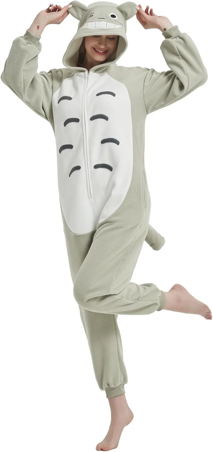 Adult Onesie Animal One Piece Pajamas Hollaween Costume Christmas Unisex Cosplay Sleepwear for Women Men