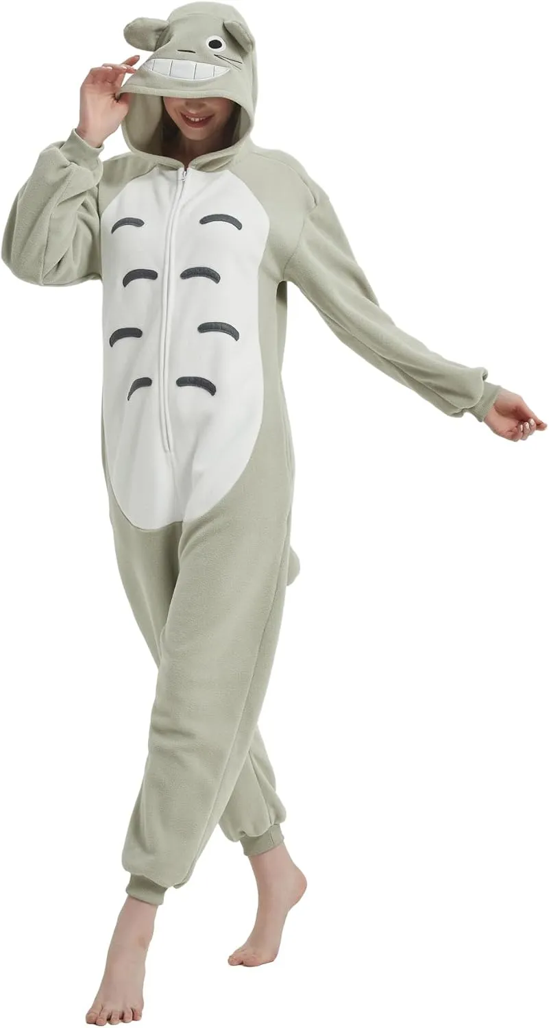 Adult Onesie Animal One Piece Pajamas Hollaween Costume Christmas Unisex Cosplay Sleepwear for Women Men