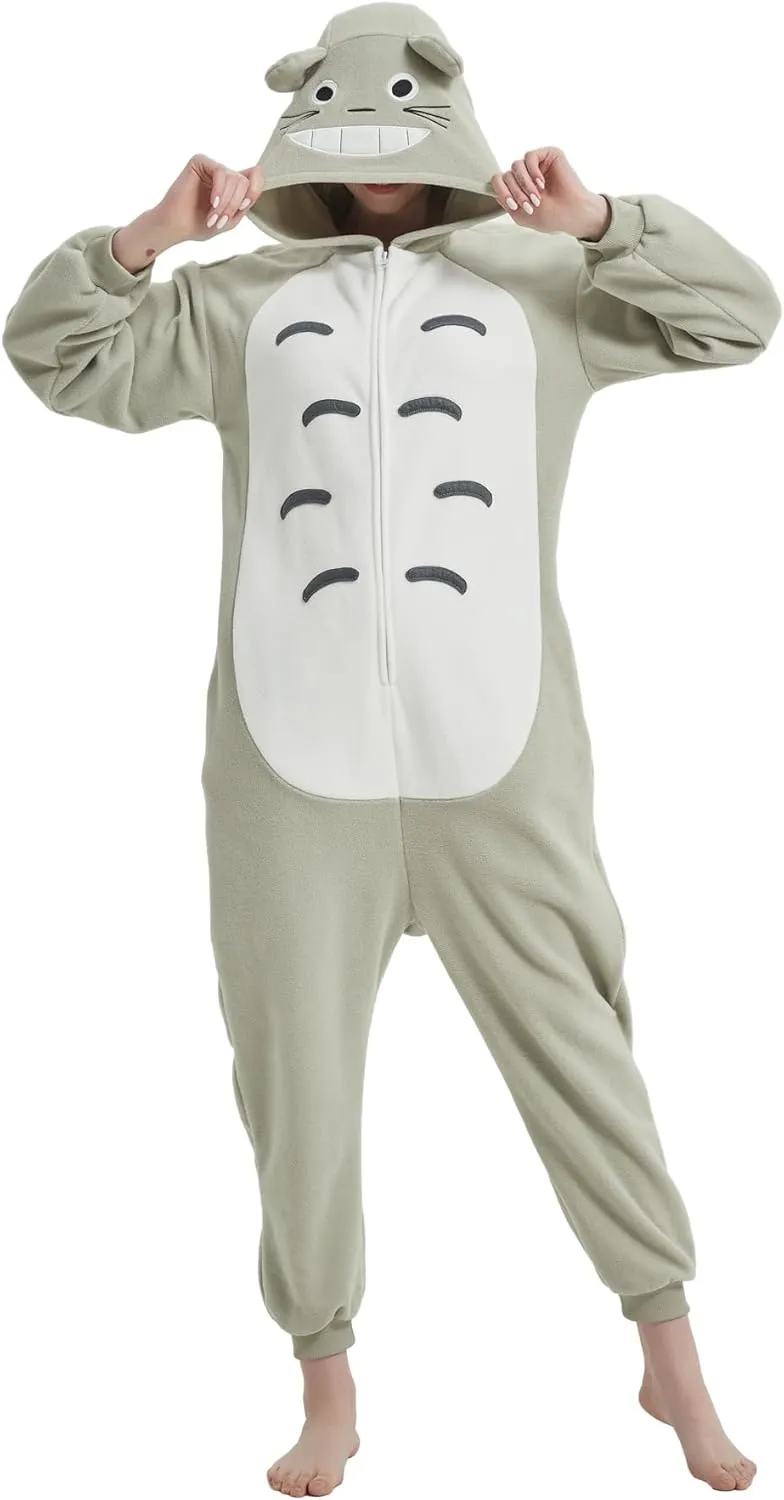 Adult Onesie Animal One Piece Pajamas Hollaween Costume Christmas Unisex Cosplay Sleepwear for Women Men