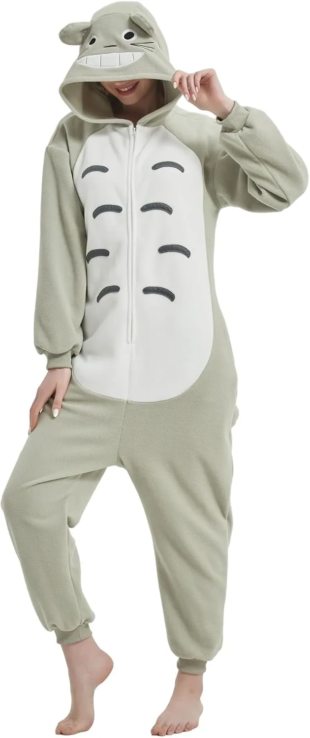Adult Onesie Animal One Piece Pajamas Hollaween Costume Christmas Unisex Cosplay Sleepwear for Women Men