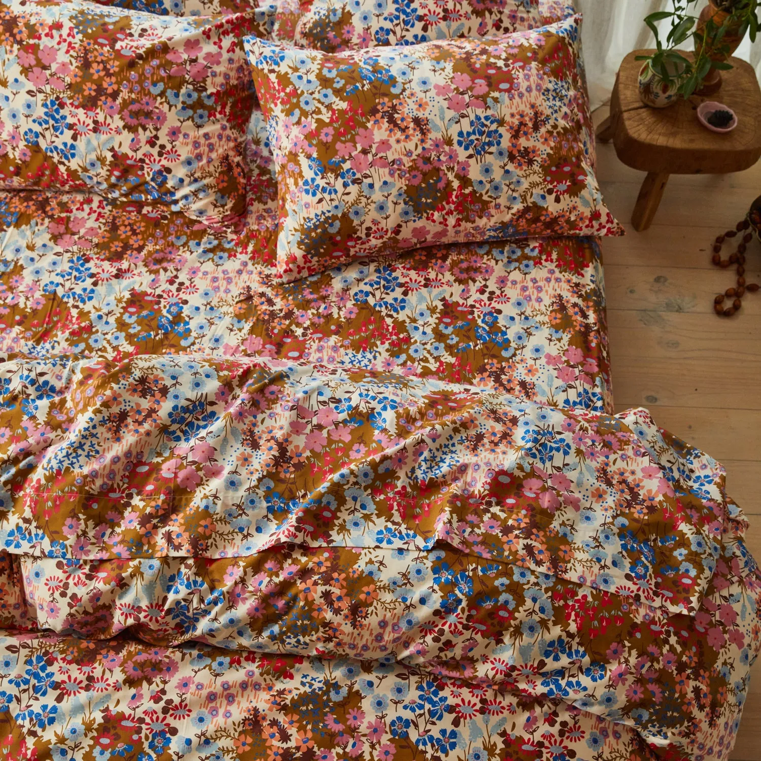 Aisha Cotton Flat Sheets - Ginger