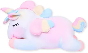AIXINI Plush Unicorn Stuffed Animal Pillows Toy, 31.5 Inch Cute Soft Colorful Rainbow Unicorn Plushie Gifts for Girls
