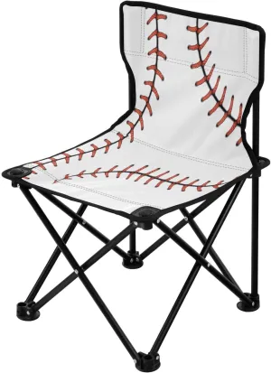 ALAZA Baseball White Sport Camping Chair Portable Folding Chairs for Beach Picnic Supports up to 220lbs