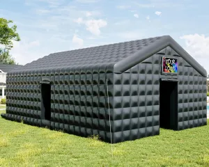 Albott 30x20x14 FT Large Inflatable Nightclub Tent for Adults, Black Portable Inflatable Night Club Gazebo with Dual Side Doors & Logo Area for Wedding, Birthday, Backyard Events