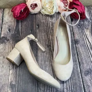 ALDO Pink Suede Clarisse Block-Heel Pumps 8.5M