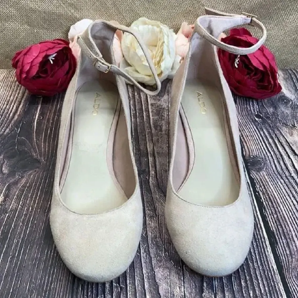 ALDO Pink Suede Clarisse Block-Heel Pumps 8.5M