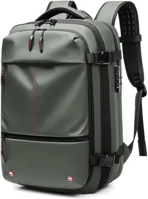 Alepeak Vacuum Backpack,60l Expandable Backpack,Large-Capacity Water Resistant Anti Theft Travel Backpack (green)