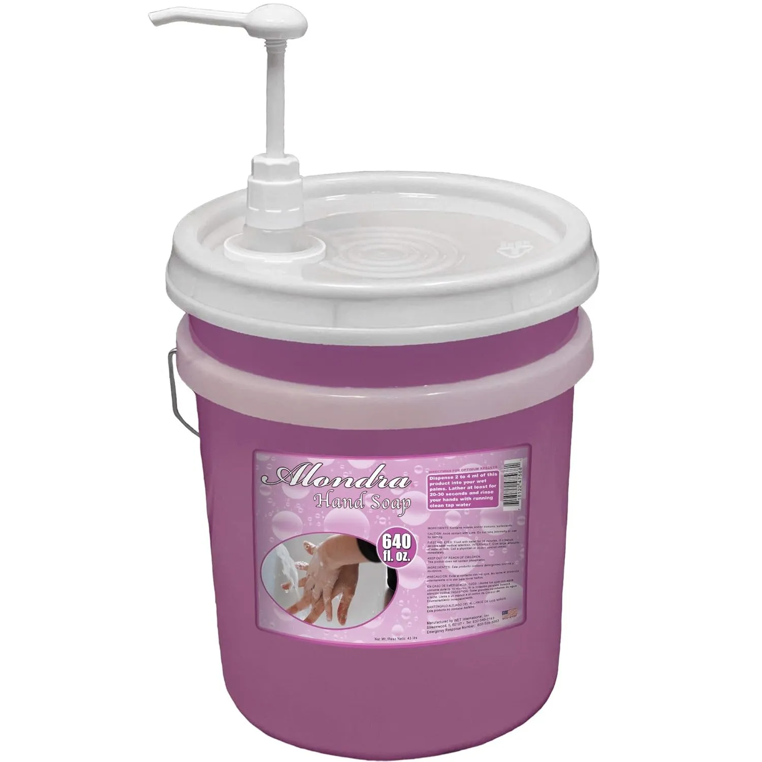 Alondra Liquid Hand Washing Soap – 5 Gallon (640 Fl. Oz.) Bulk Bucket with Pump