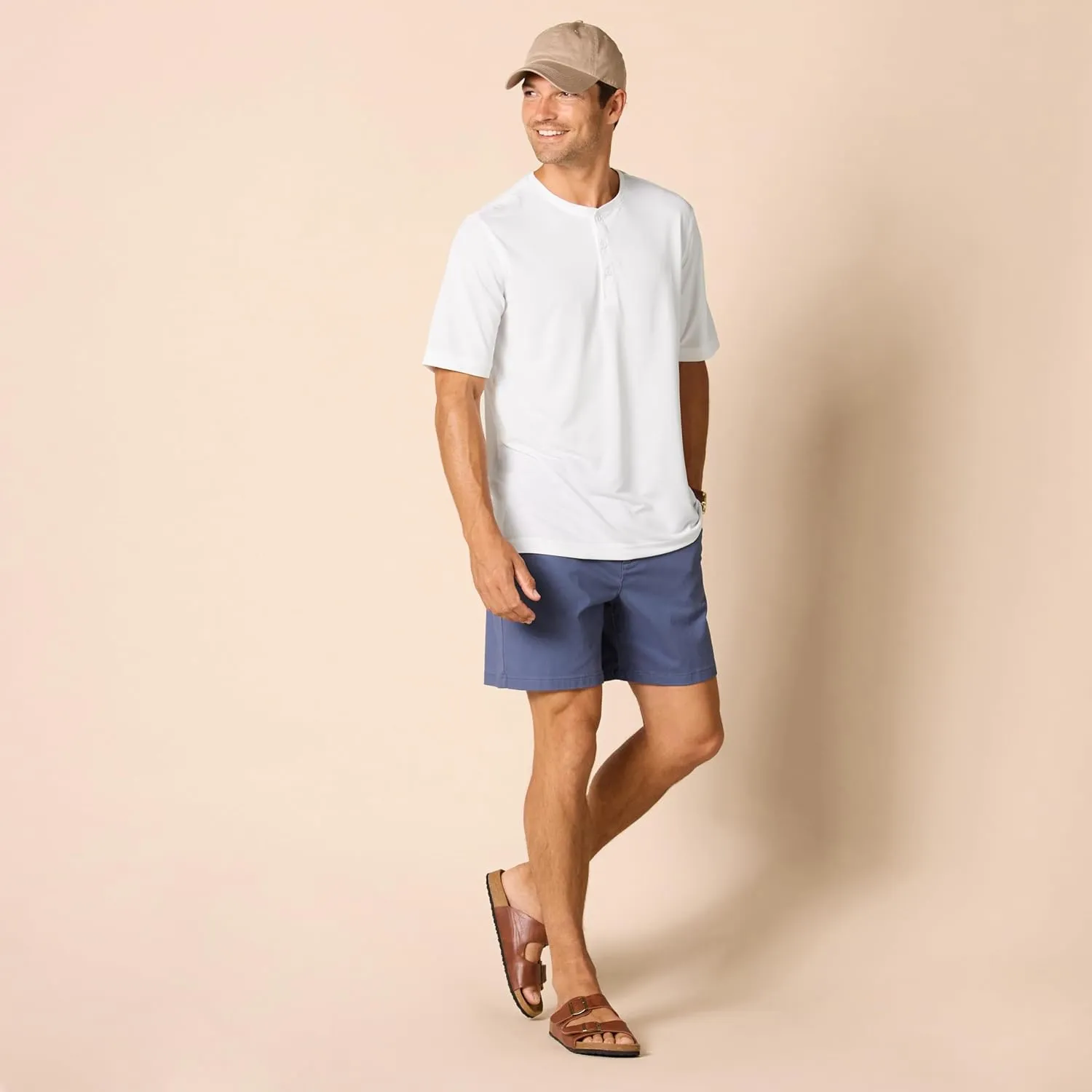 Amazon Essentials Henley Shirts for Men, Short Sleeve, Quick-Dry Jersey, Regular-Fit, 2-Pack