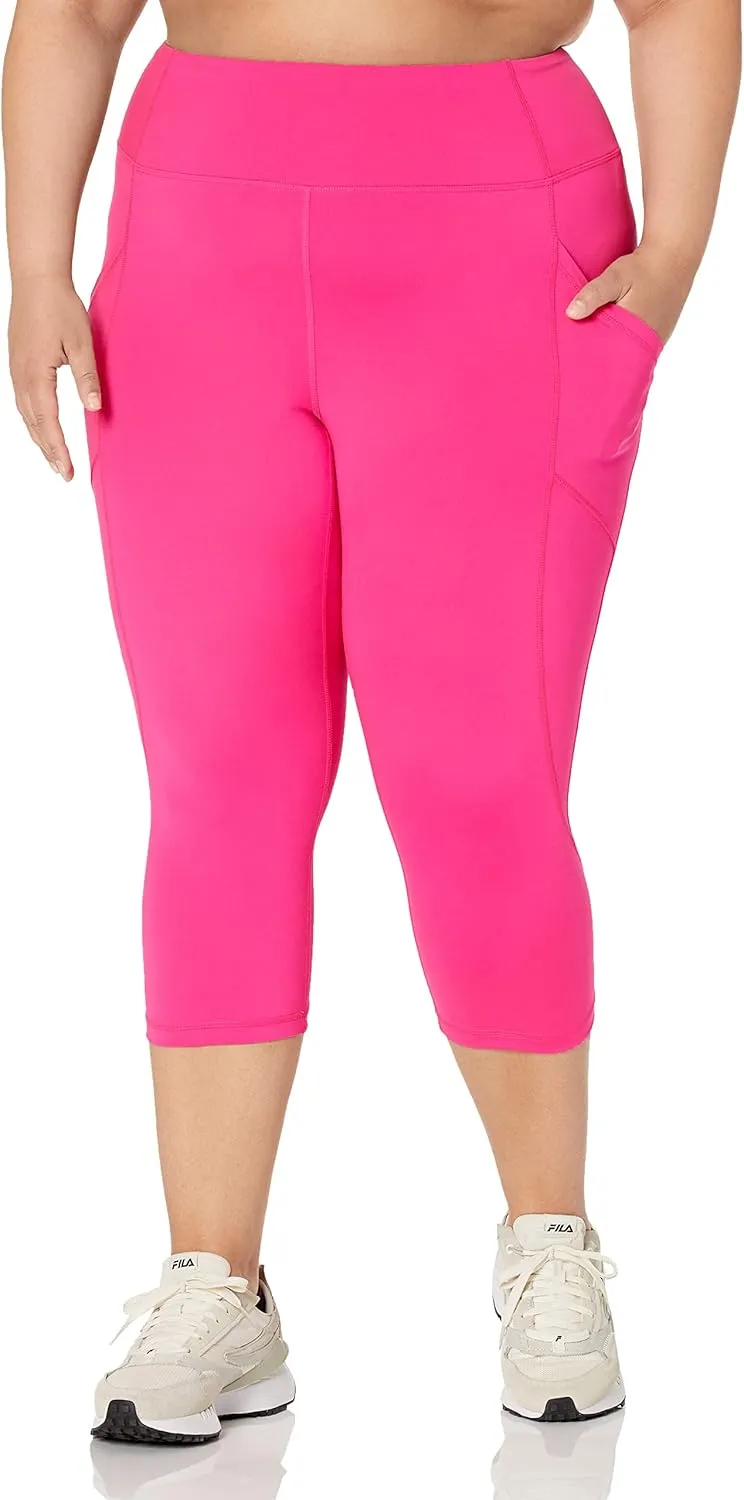 Amazon Essentials Women's Active Sculpt Workout Athleisure High Rise Capri Leggings with Pockets (Available in Plus Size)