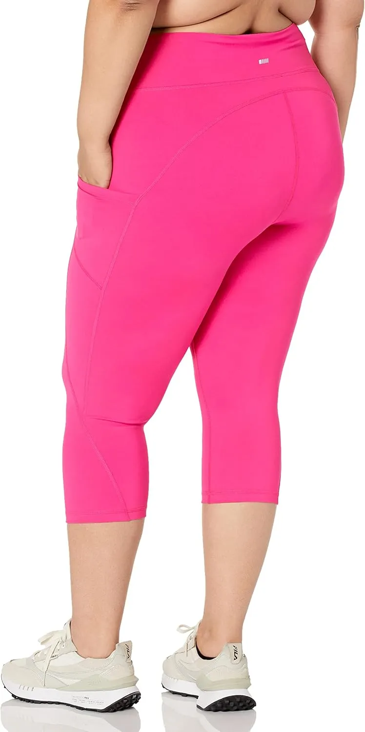 Amazon Essentials Women's Active Sculpt Workout Athleisure High Rise Capri Leggings with Pockets (Available in Plus Size)