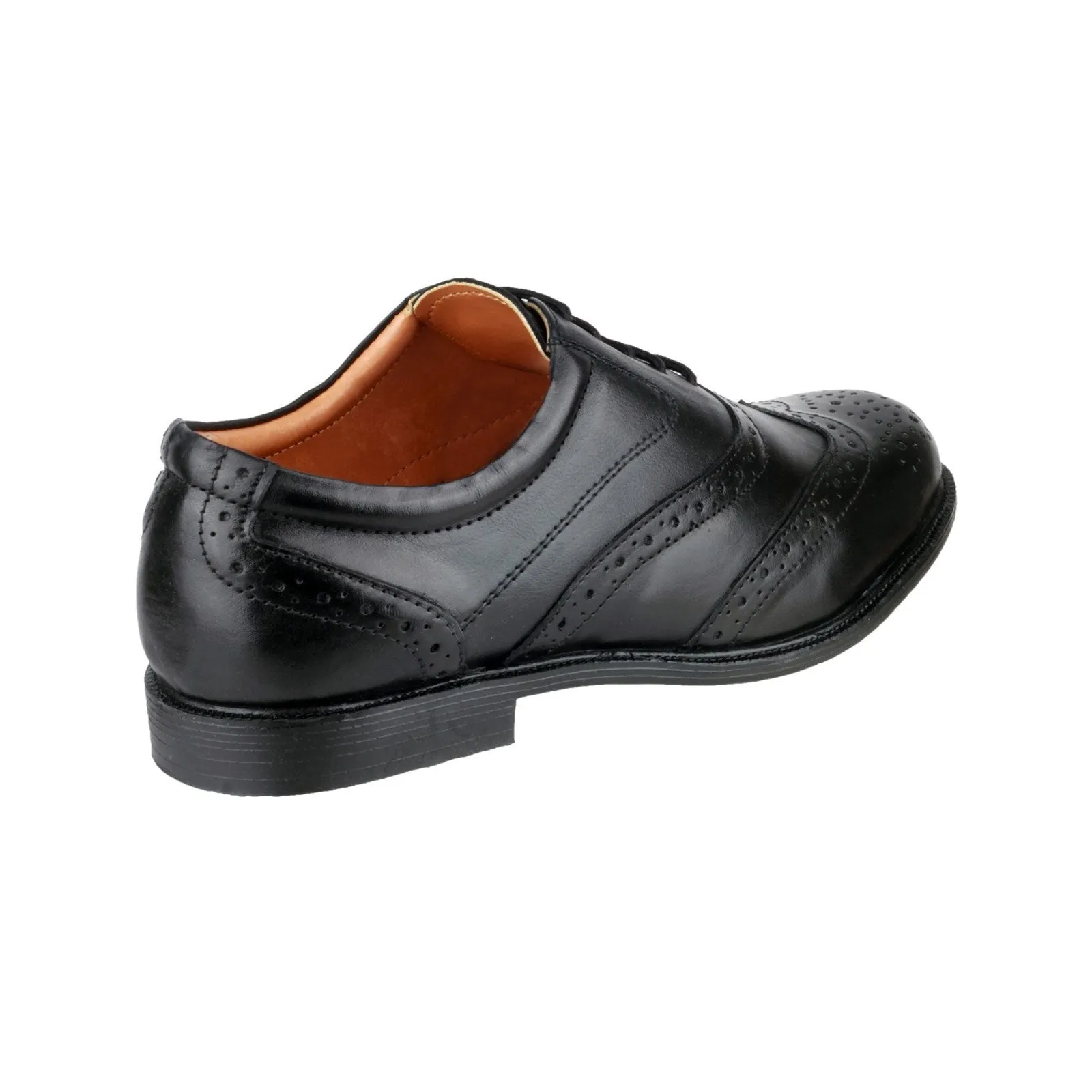 Amblers Oxford Brogue Mens Formal Shoes Black Sizes 6-12 Leather Upper & Lining