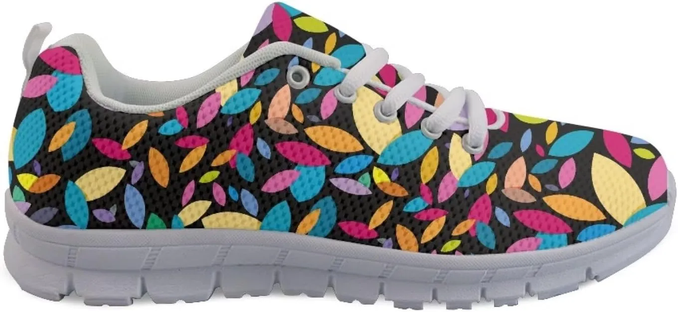 AmzPrint Women Mens Fashion Sneaker White Sole Cute Tennis Shoes for Women Black Casual Running Walking Shoes Size 6