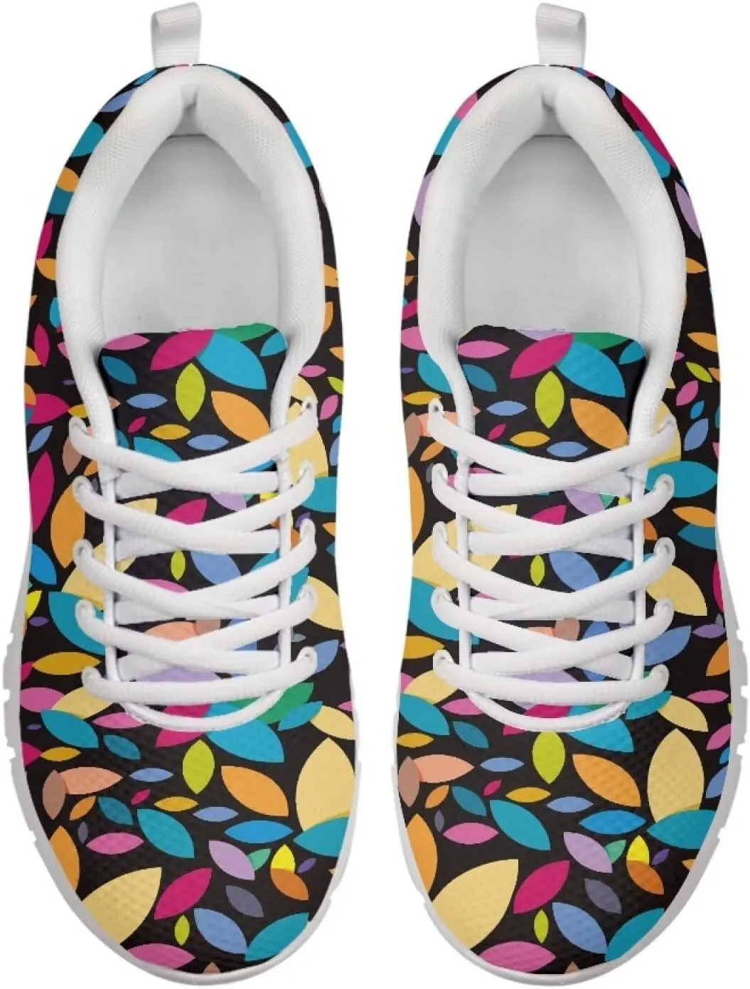 AmzPrint Women Mens Fashion Sneaker White Sole Cute Tennis Shoes for Women Black Casual Running Walking Shoes Size 6
