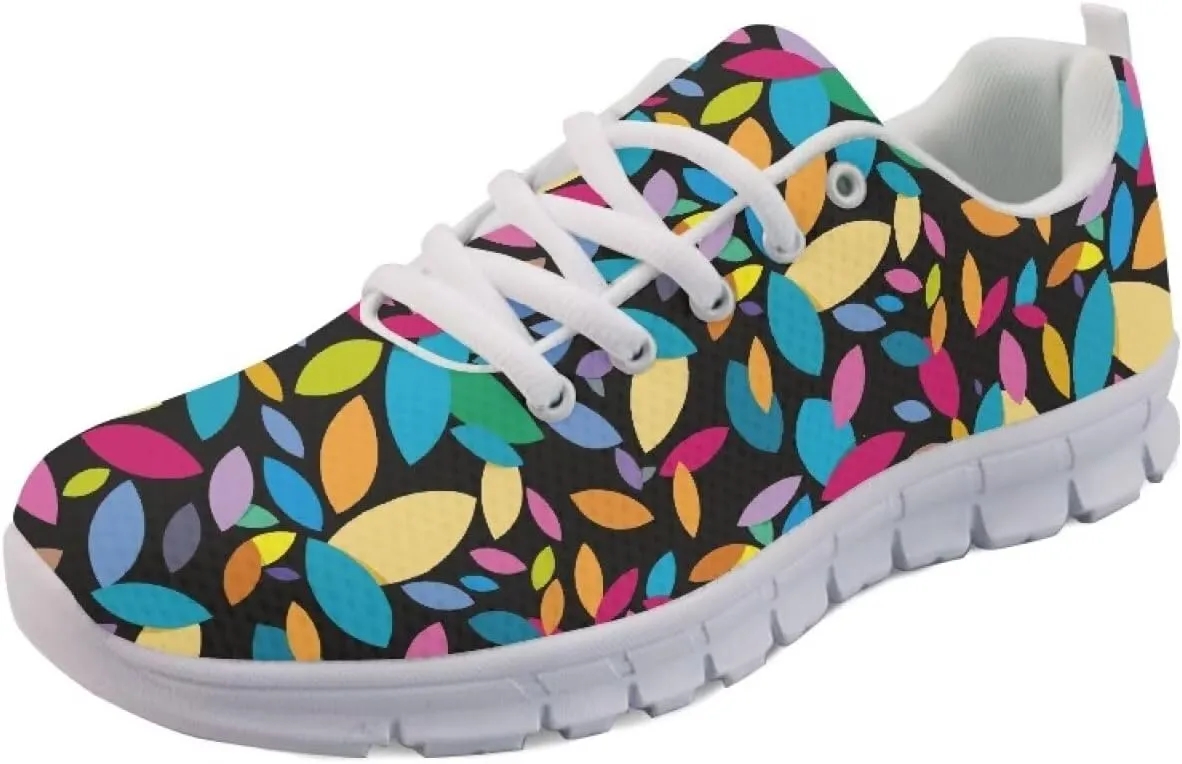 AmzPrint Women Mens Fashion Sneaker White Sole Cute Tennis Shoes for Women Black Casual Running Walking Shoes Size 6