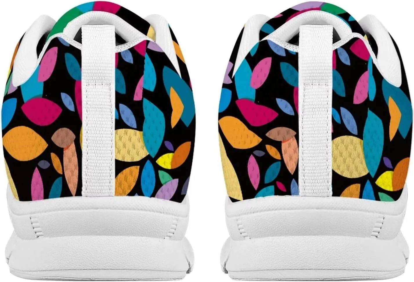 AmzPrint Women Mens Fashion Sneaker White Sole Cute Tennis Shoes for Women Black Casual Running Walking Shoes Size 6