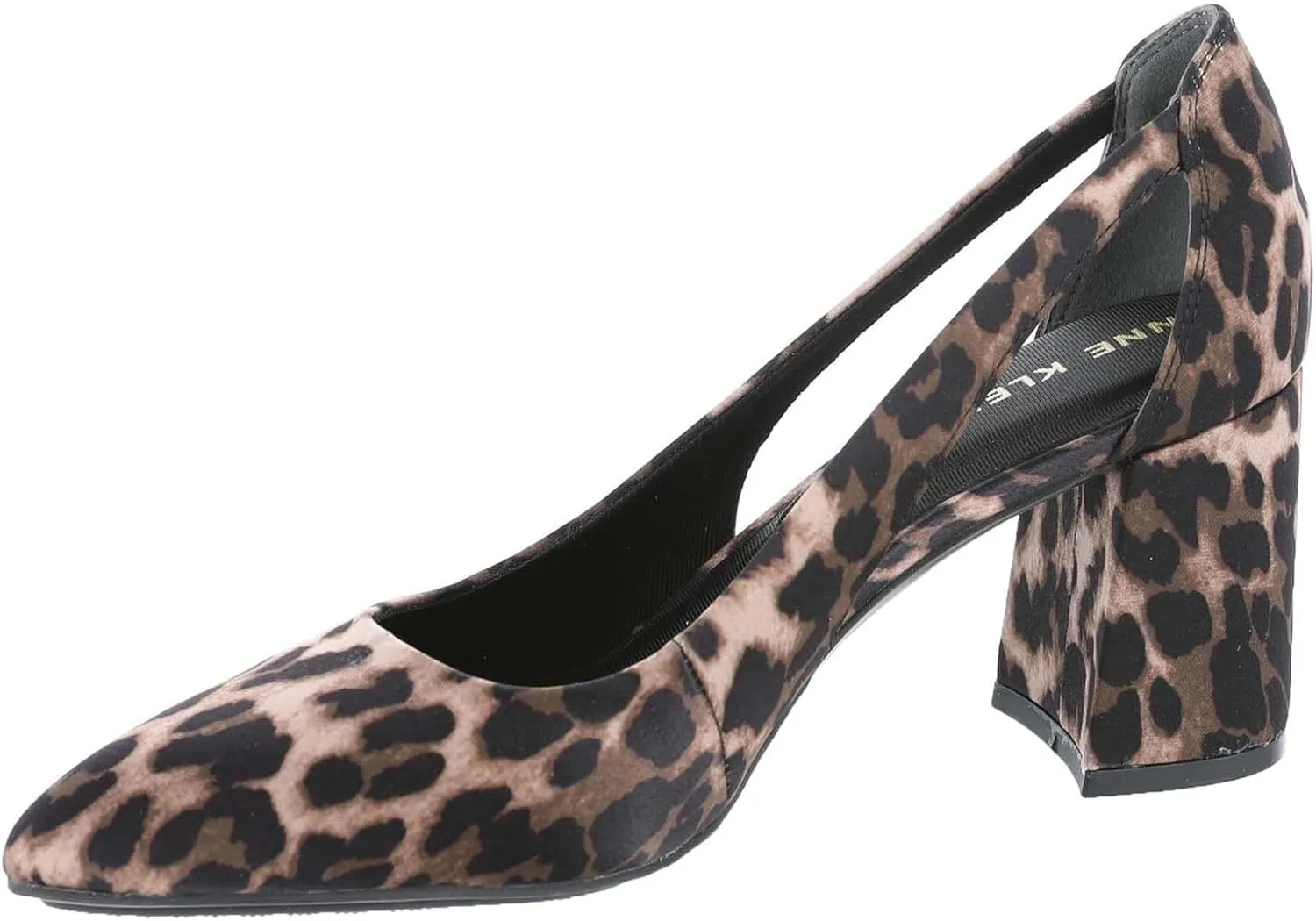 Anne Klein Womens Faux Leather Pointed Toe Block Heels
