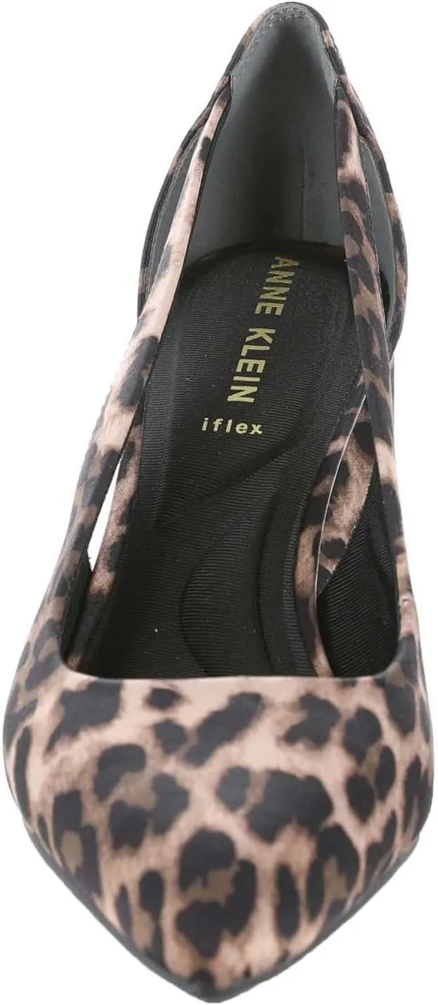 Anne Klein Womens Faux Leather Pointed Toe Block Heels