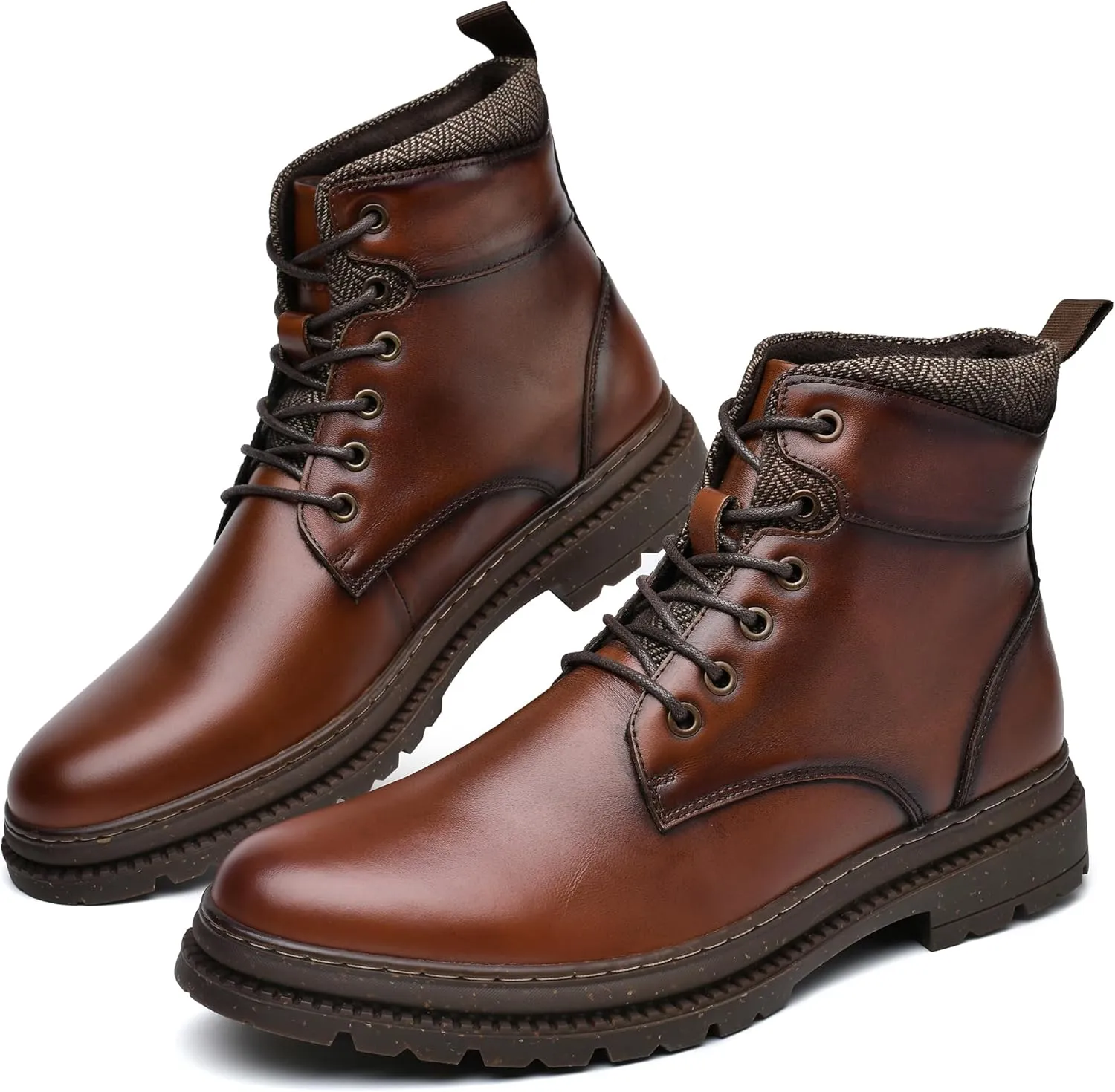 Arkbird Men's Leather Chukka Dress Boots - Casual Mid-Top Oxford Chelsea Boot Business Work Shoes for Men