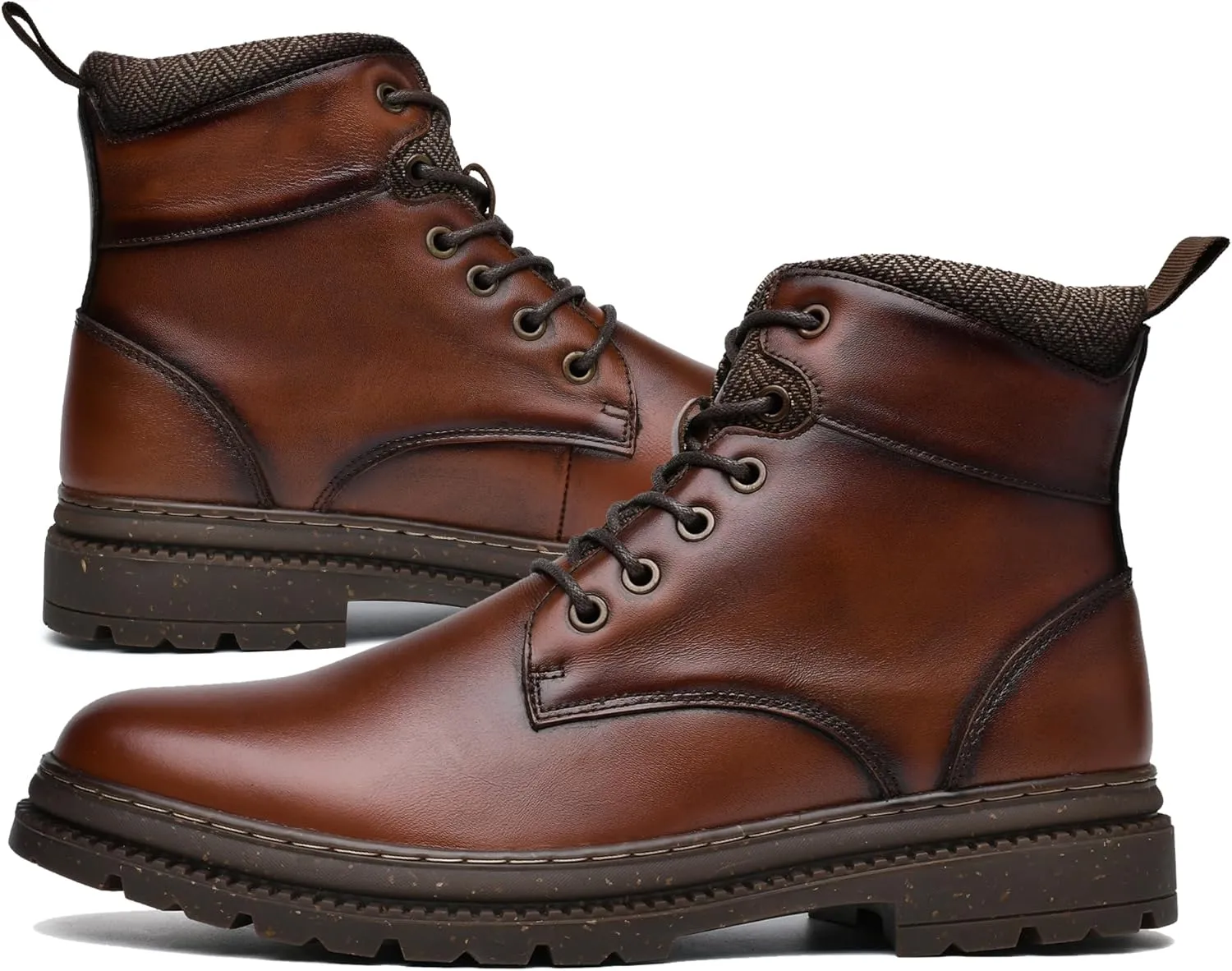 Arkbird Men's Leather Chukka Dress Boots - Casual Mid-Top Oxford Chelsea Boot Business Work Shoes for Men