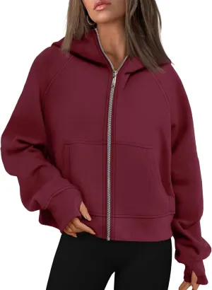 AUTOMET Womens Zip Up Hoodies Fleece Jackets Oversized Sweatshirts Fall Fashion Outfits 2025 Sweaters Winter Clothes