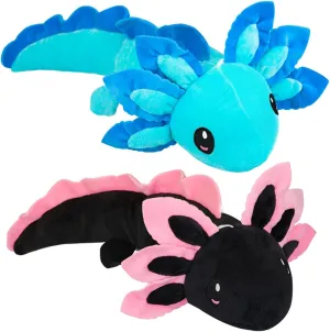 Axolotl Plush Toy,14" Axolotl Stuffed Animal,Salamander Axolotl Plush Doll Gifts for Boys Girls Birthday Christmas, New Year (Blue Black)