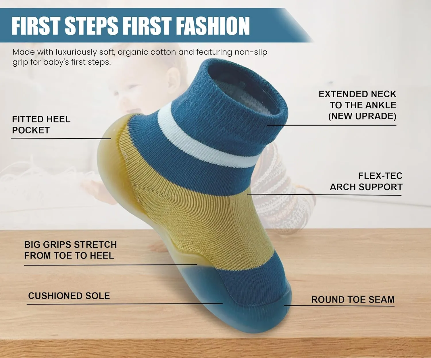 Baby Shoes Boys Girls First Walking Shoes Non Slip Soft Sole Sneakers Toddler Infant Babygirl Sock Shoes