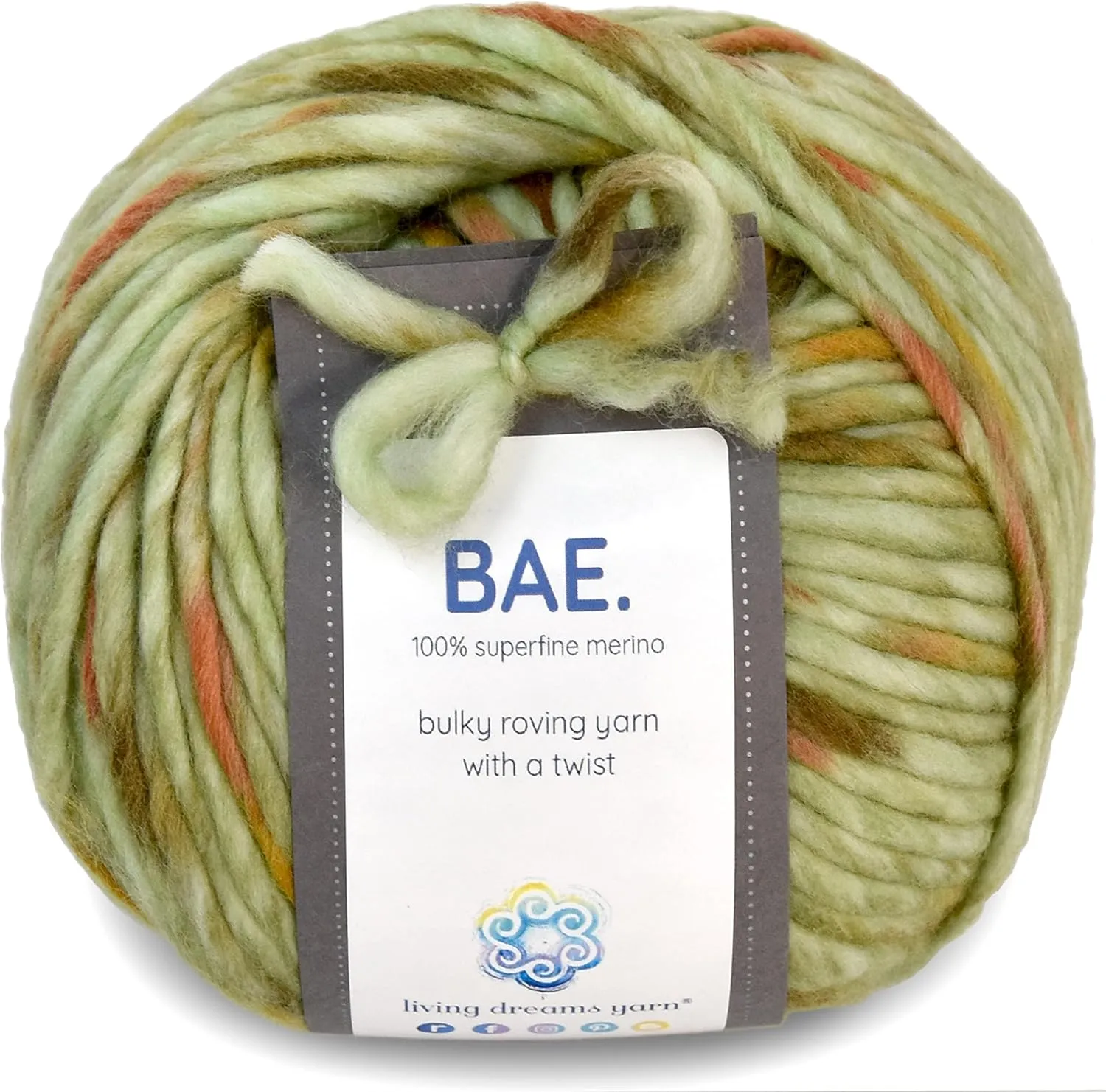 BAE by Living Dreams Yarn. Cuddly, Strong & Super Soft for Next to Skin Winter Knits. 100% Extrafine Merino Bulky Roving Yarn, Devotion