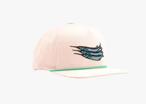 Bajío Flat Brim Fishing Hat – Marine Art Snapback Trucker Cap with Embroidered Ocean Design, Breathable and Coastal-Ready