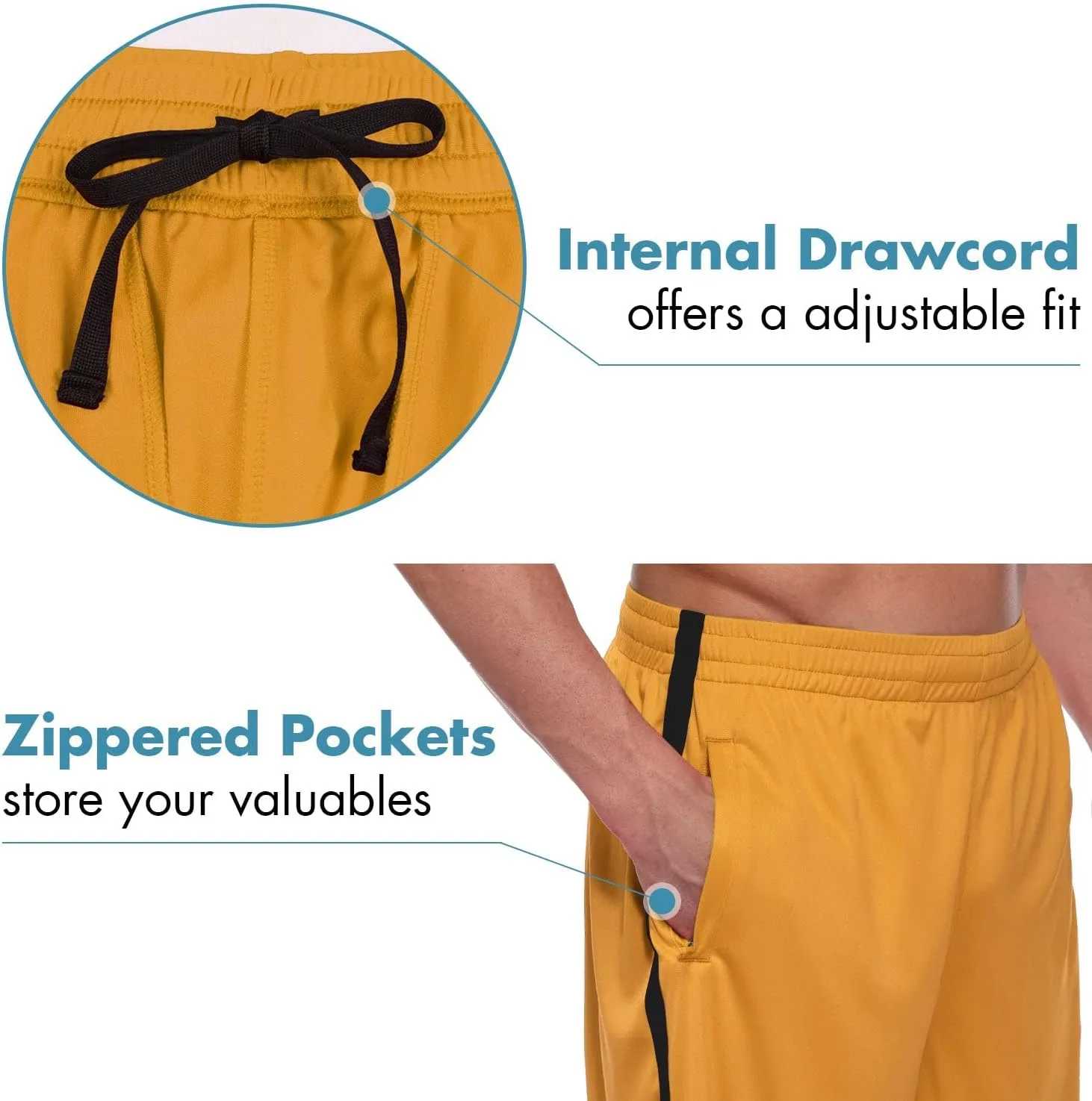 baleaf Men's Basketball Shorts Long with Zipper Pockets Quick Dry Workout Training Drawstrings 11"