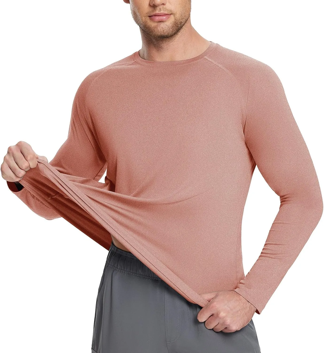 baleaf Men's Sun Protection Shirts UV SPF UPF 50  Long Sleeve Rash Guard Fishing Running Quick Dry Lightweight