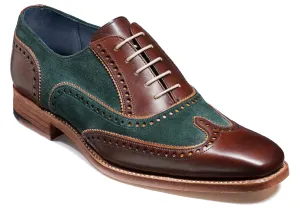 Barker Spencer - Walnut Calf/Green Suede - 7 G