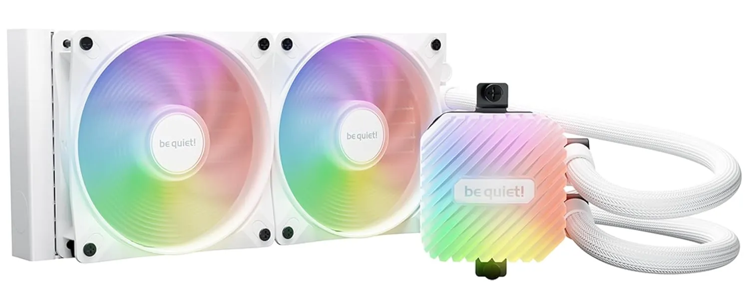 be quiet! Light Loop 240mm | All in One Water Cooling System | ARGB Water Cooler | ARGB Hub | Customizable LED Cooling Block | White | BW021